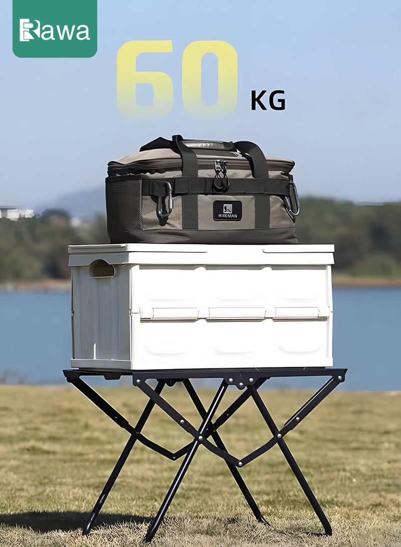 روعة طاولة تخييم محمولة قابلة للطي، طاولة سفر مع حامل مصباح مجاني، سعة تحميل 60 كجم، مناسبة للنزهات والشرفات والصيد والشواء والتجمعات العائلية والتخييم في الهواء الطلق - Image 4